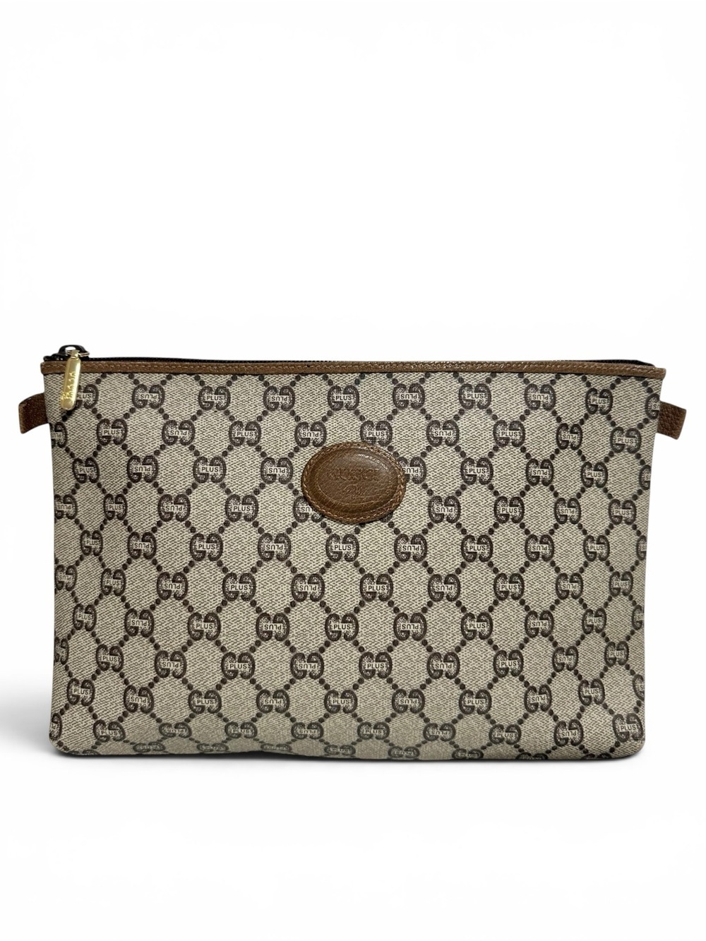 Gucci Plus GG Supreme Web Zippered Clutch Evening Bag